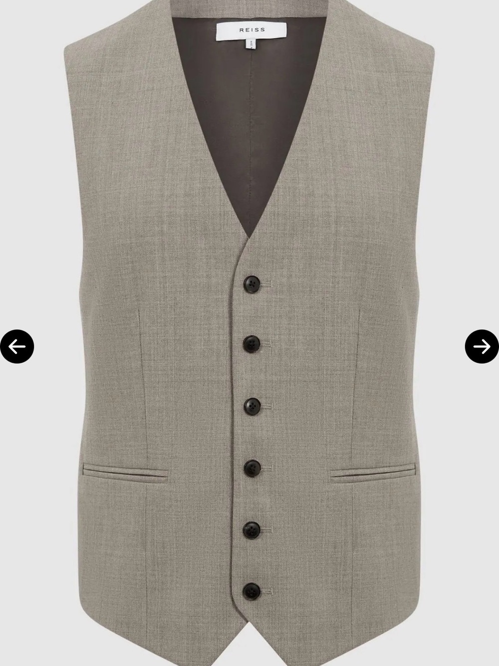 Reiss Men's Rope Regular Fit Textured Wool Vest - Picture 3 of 16